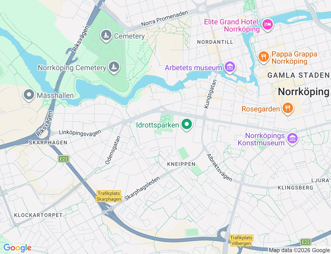 Karta över Lennings gata 2 i 37 Norrköping