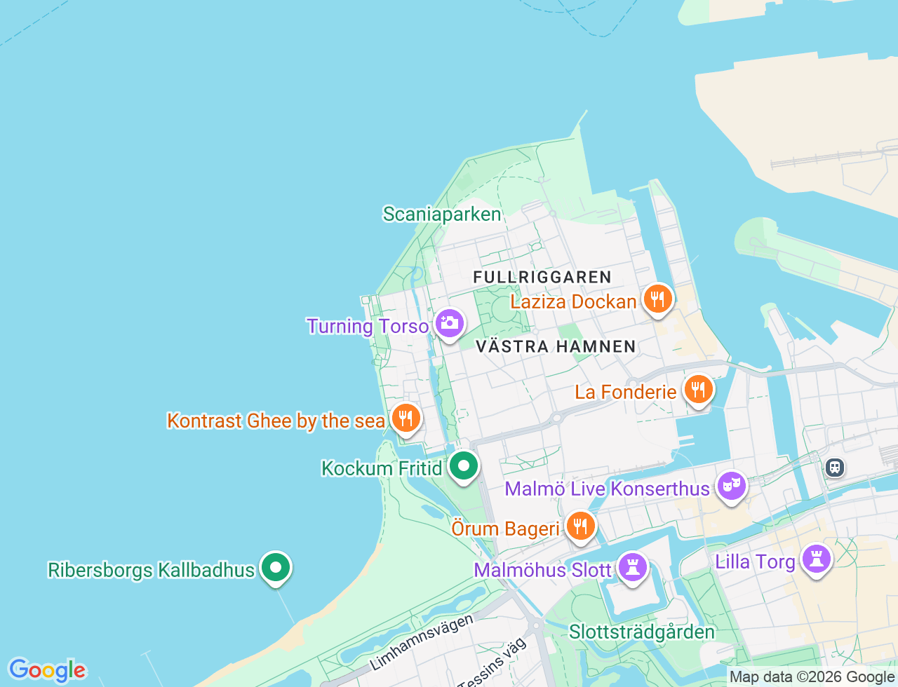 Karta över Lilla Varvsgatan 14 i 15 Malmö