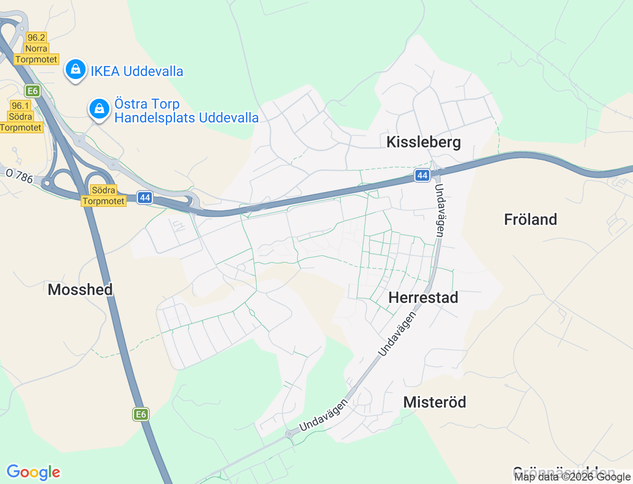 Karta över Loftvägen 99 i 75 Uddevalla