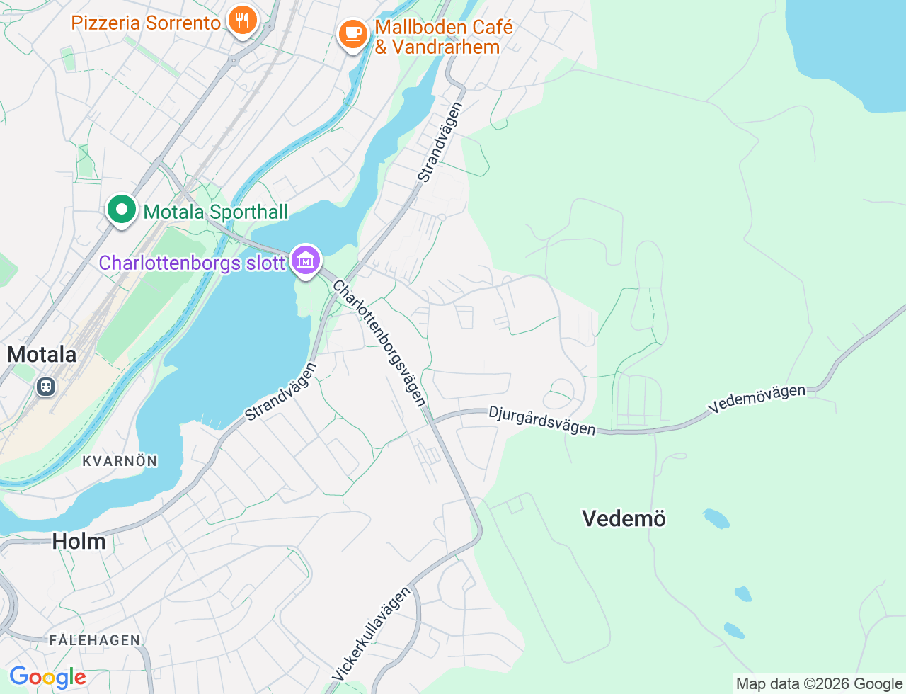 Karta över Lustigkullevägen 26B i 47 Motala