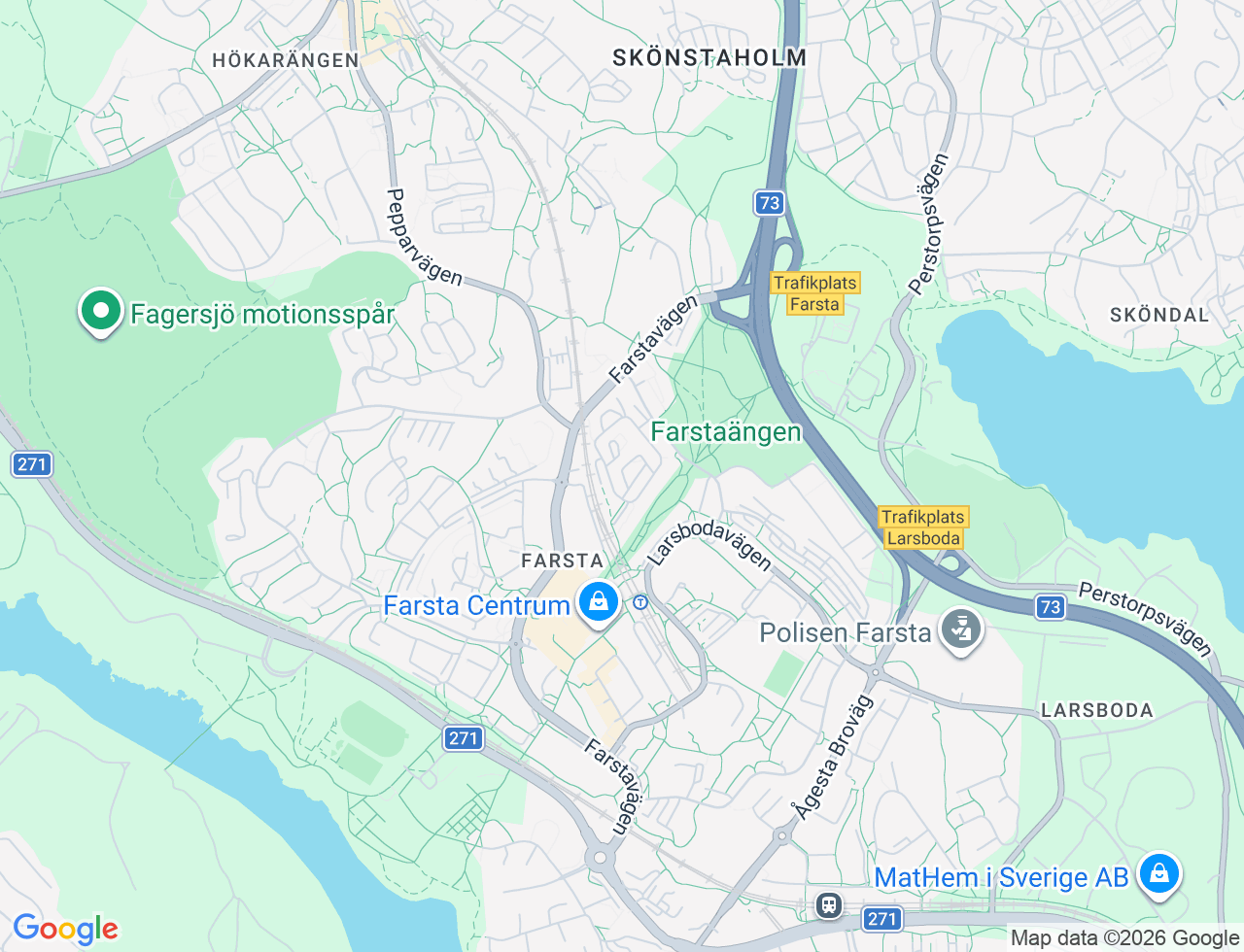 Karta över Lysviksgatan 20 i 42 Farsta