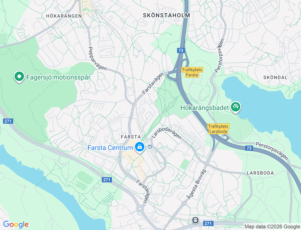 Karta över Lysviksgatan 24 i 42 Farsta