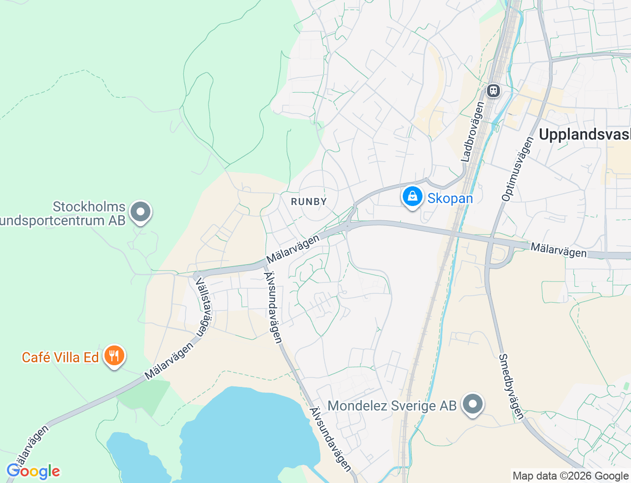 Karta över Mälarvägen 53 i 41 Upplands Väsby