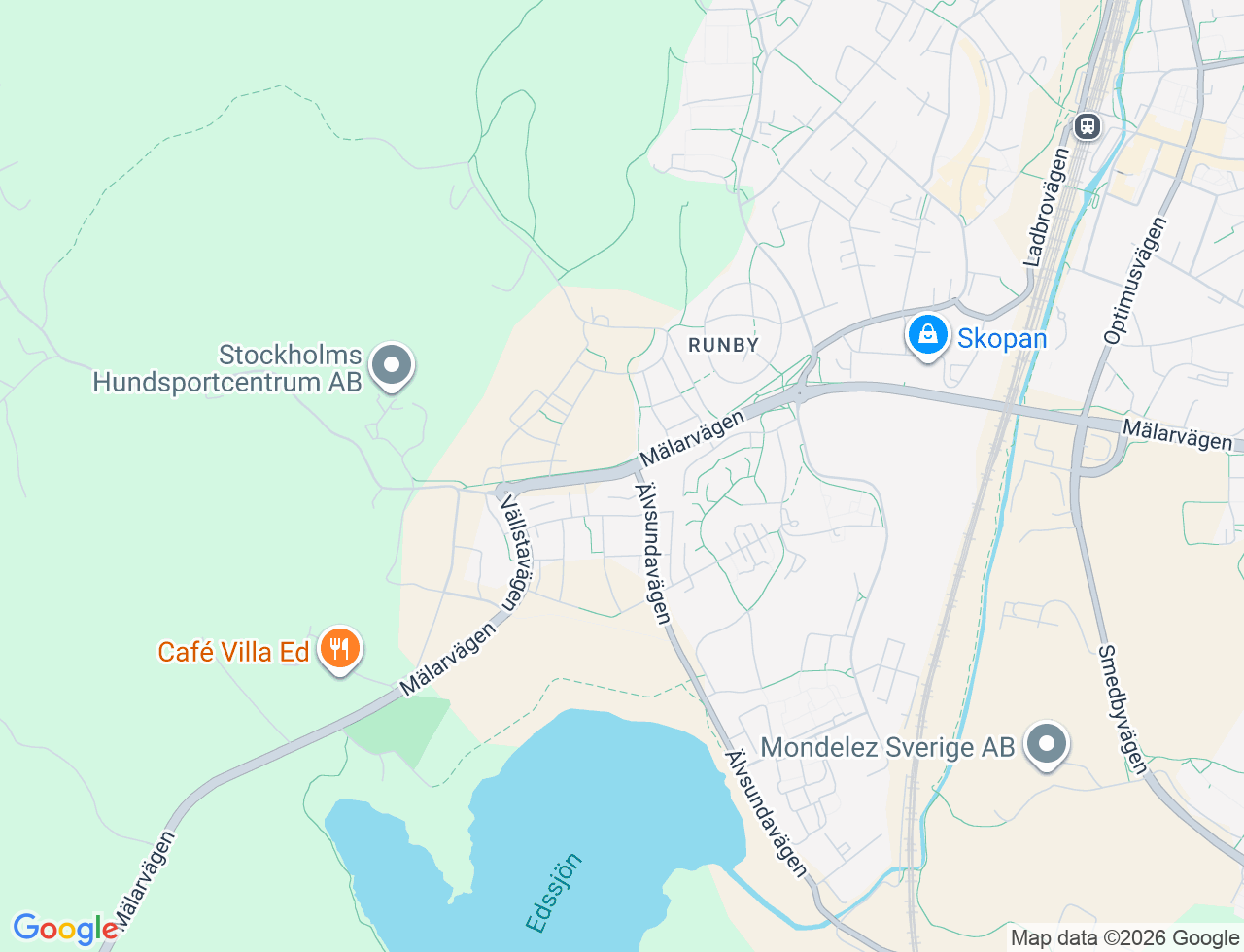 Karta över Mälarvägen 77 i 47 Upplands Väsby