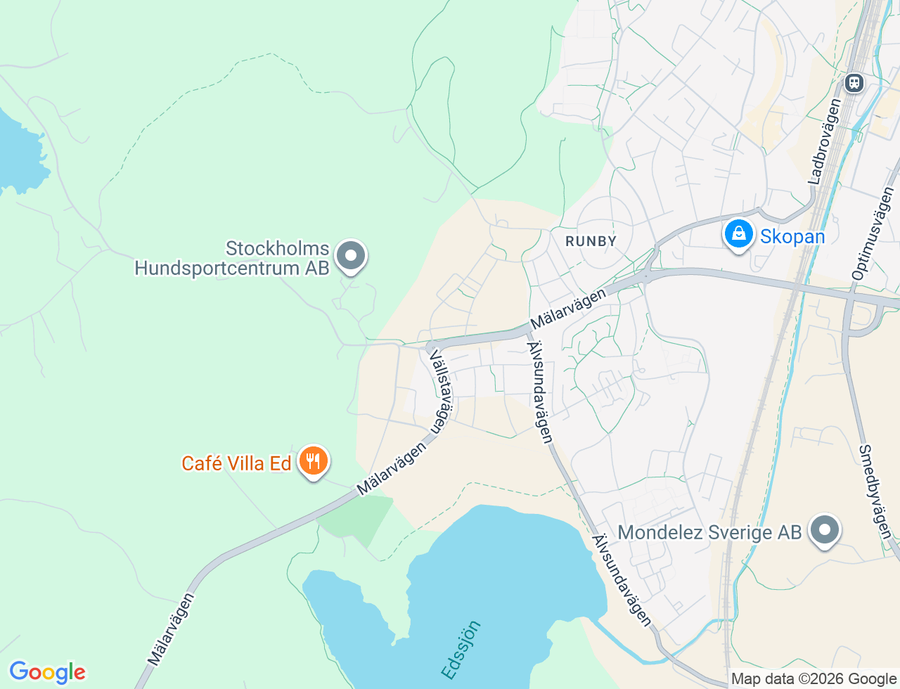 Karta över Mälarvägen 91 i 47 Upplands Väsby