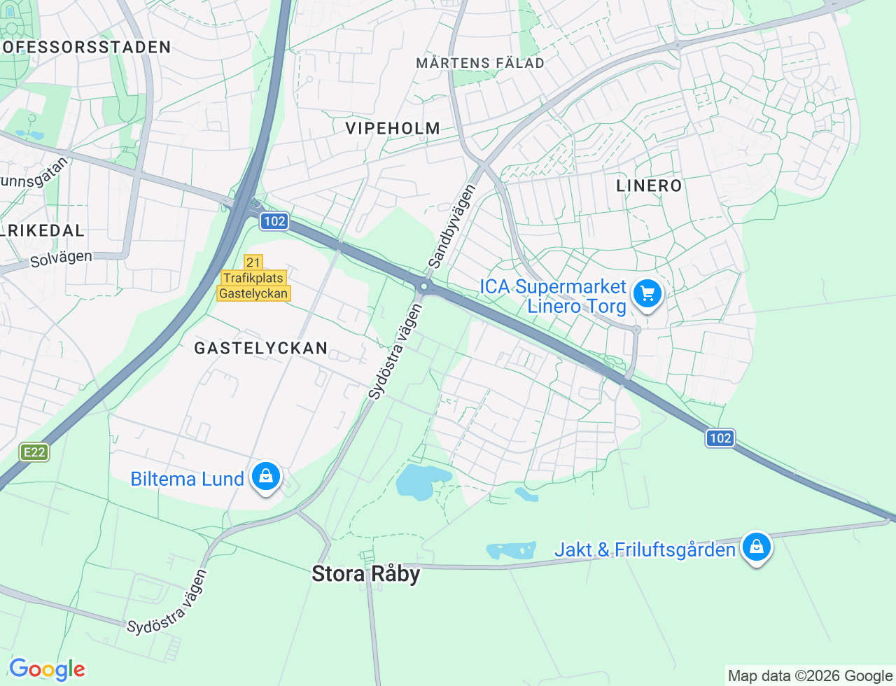 Karta över Malakitgatan 10 i 88 Lund