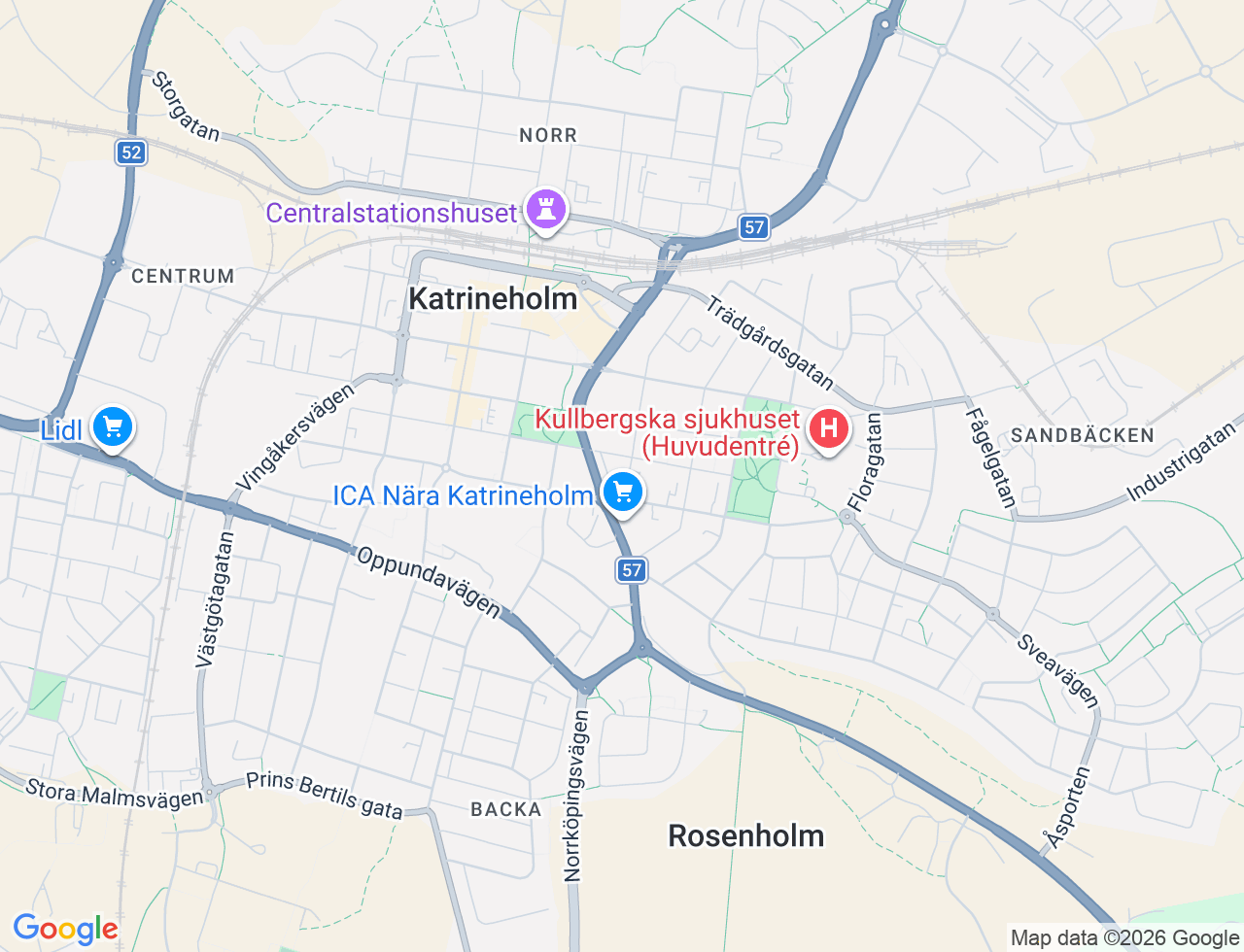 Karta över Malmgatan 26A i 32 Katrineholm