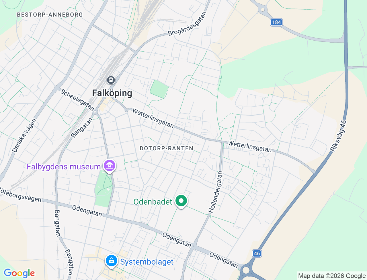 Karta över Margaretagatan 44 i 44 Falköping