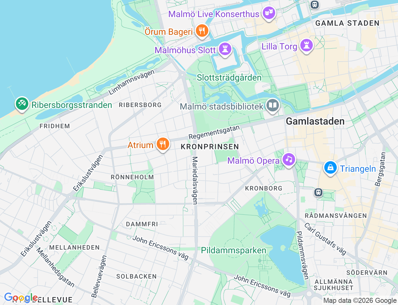 Karta över Mariedalsvägen 32 F i 45 Malmö