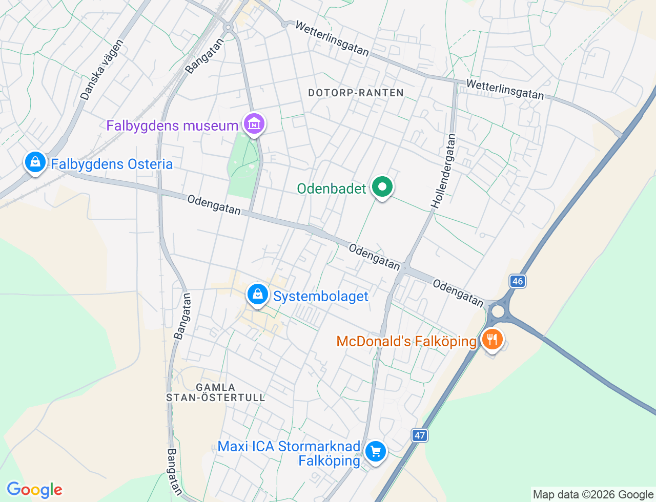 Karta över Marknadsgatan 11 i 41 Falköping