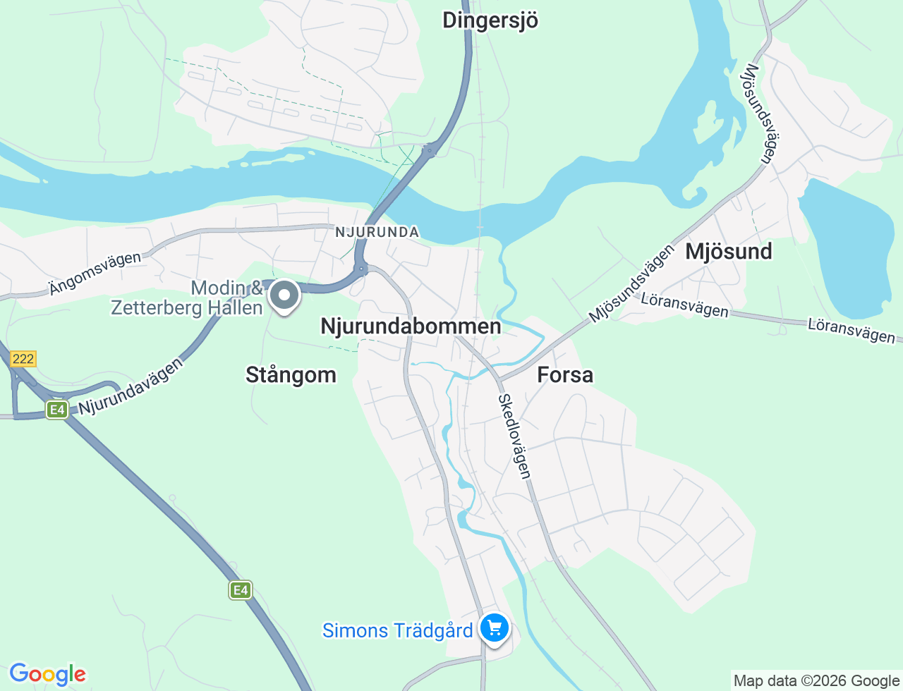 Karta över Mjösundsvägen 8A i 40 Njurunda