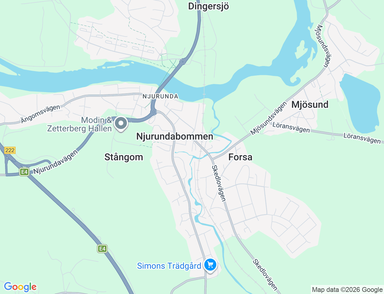 Karta över Mjösundsvägen 8B i 40 Njurunda