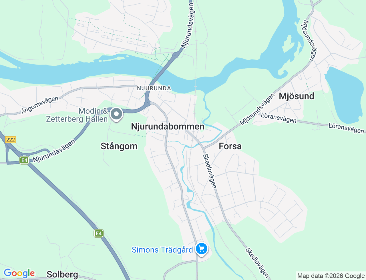 Karta över Mjösundsvägen 8D i 40 Njurunda