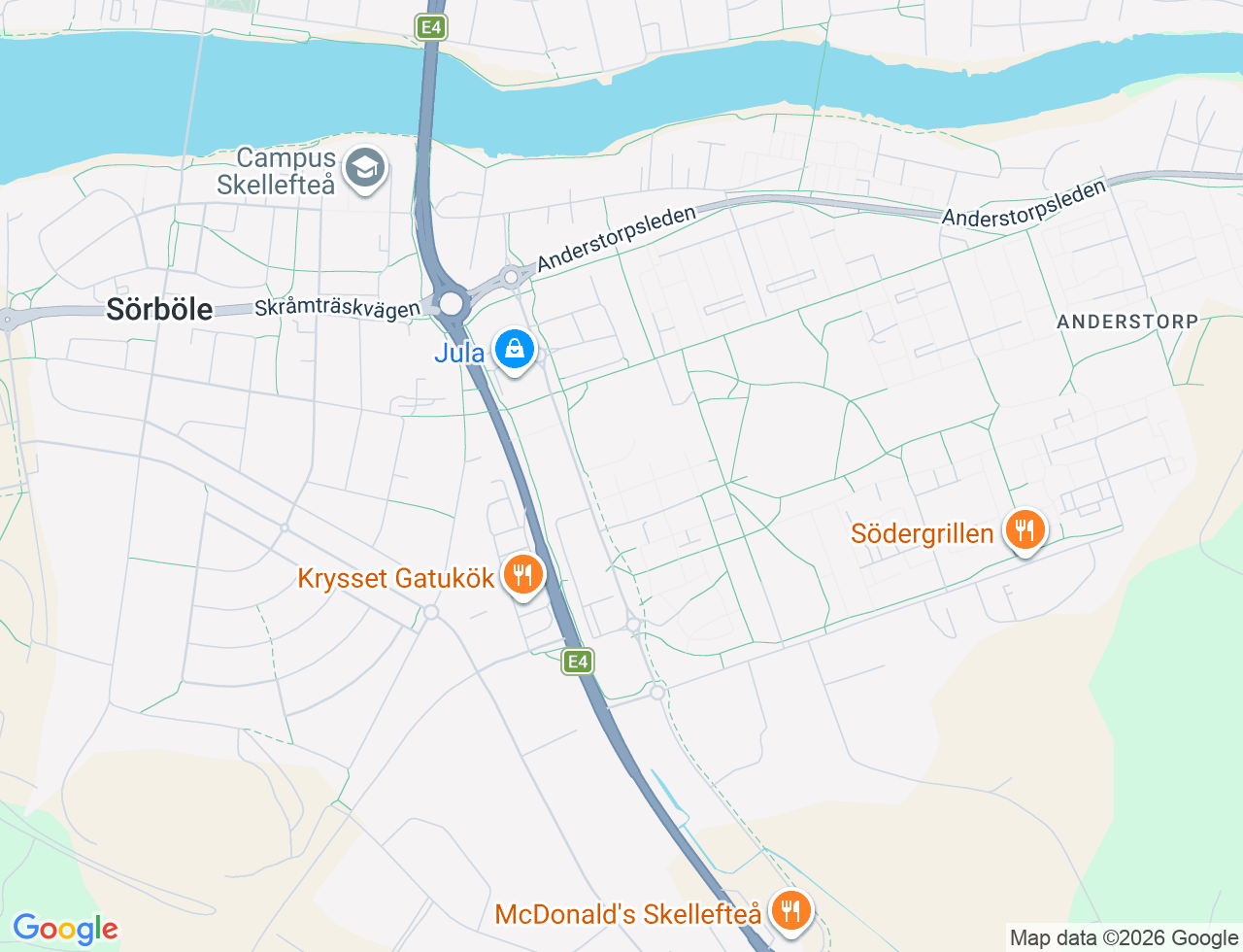 Karta över Mo I Ranagatan 49 i 57 Skellefteå