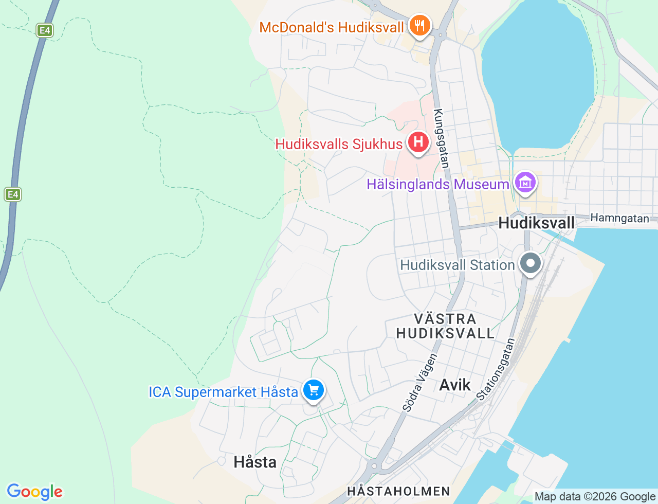 Karta över Namsosplan 1 i 39 Hudiksvall