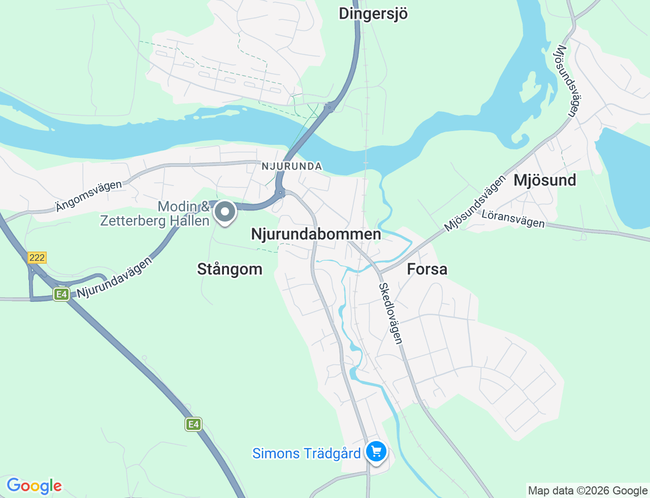 Karta över Njurundavägen 50B i 40 Njurunda