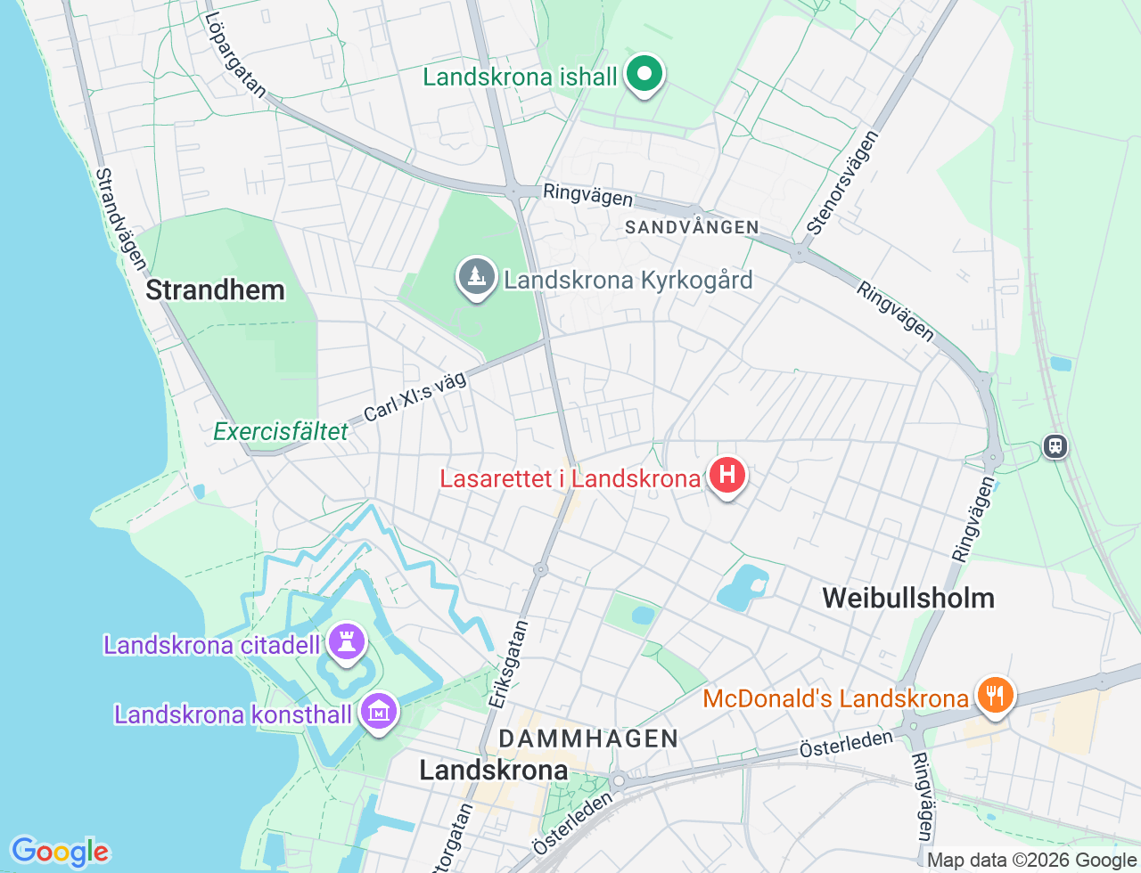 Karta över Norra Infartsgatan 22B i 40 Landskrona