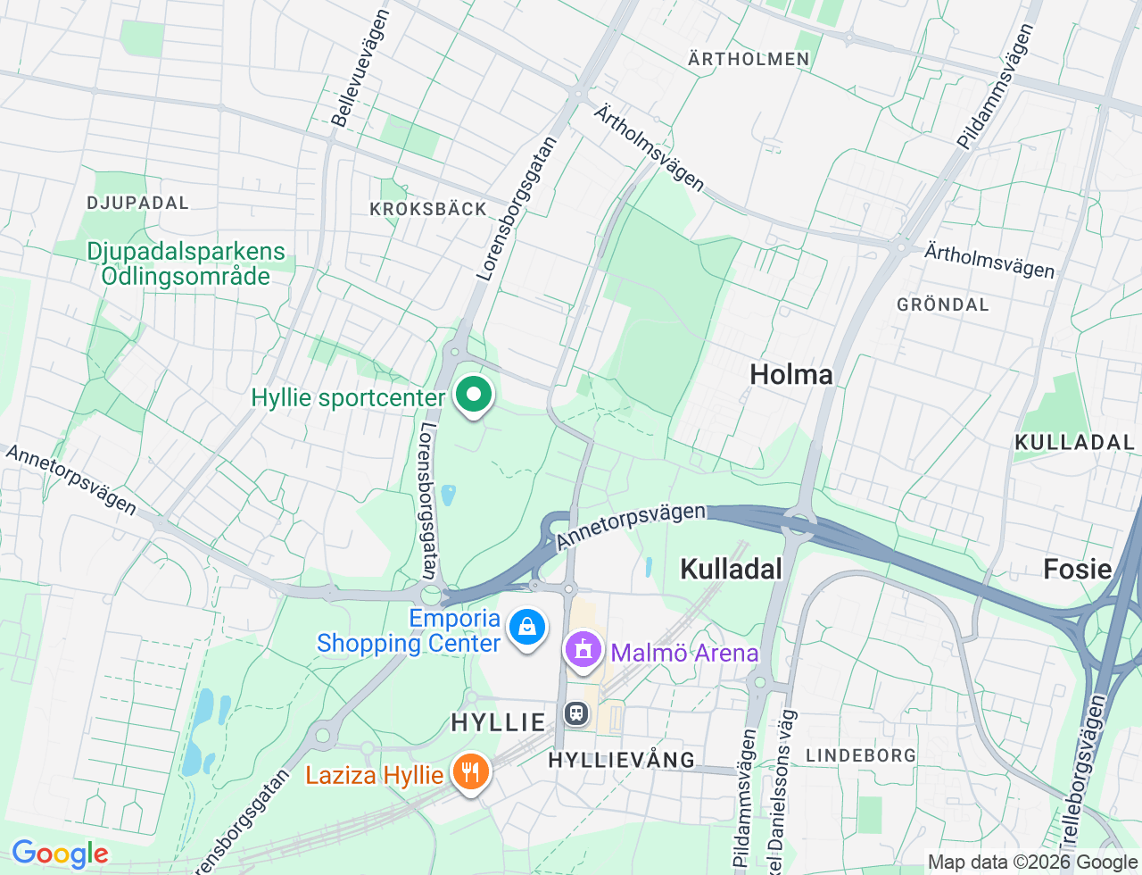 Karta över Norra Tennisgränd 35 i 25 Malmö
