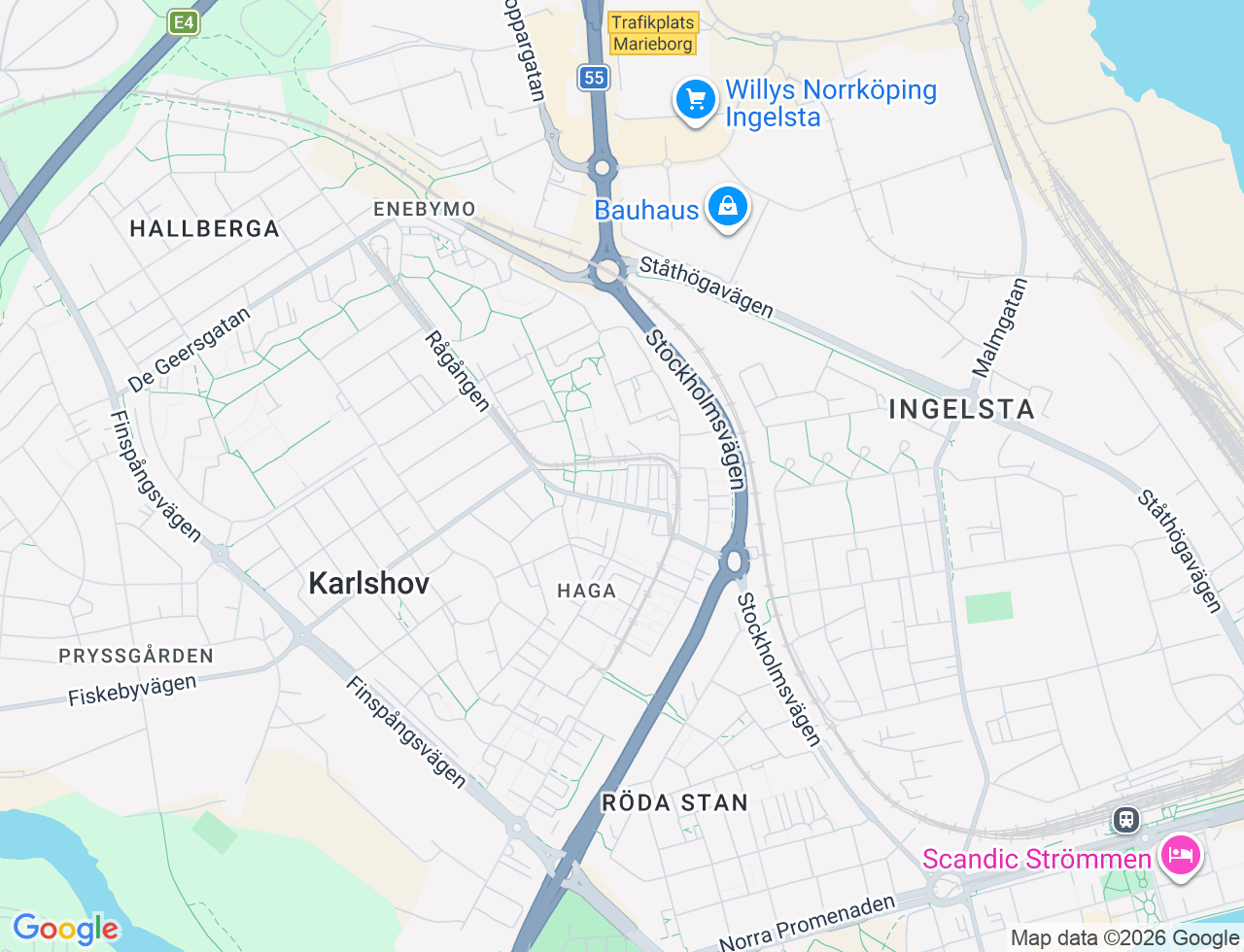 Karta över Norralundsgatan 57 i 14 Norrköping