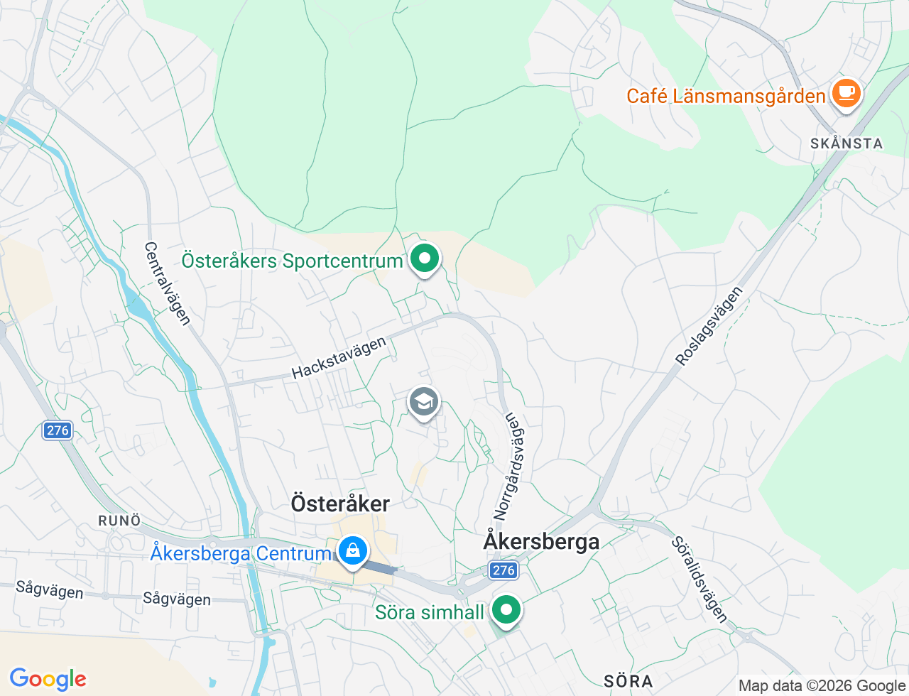 Karta över Norrgårdsvägen 107 i 36 Åkersberga