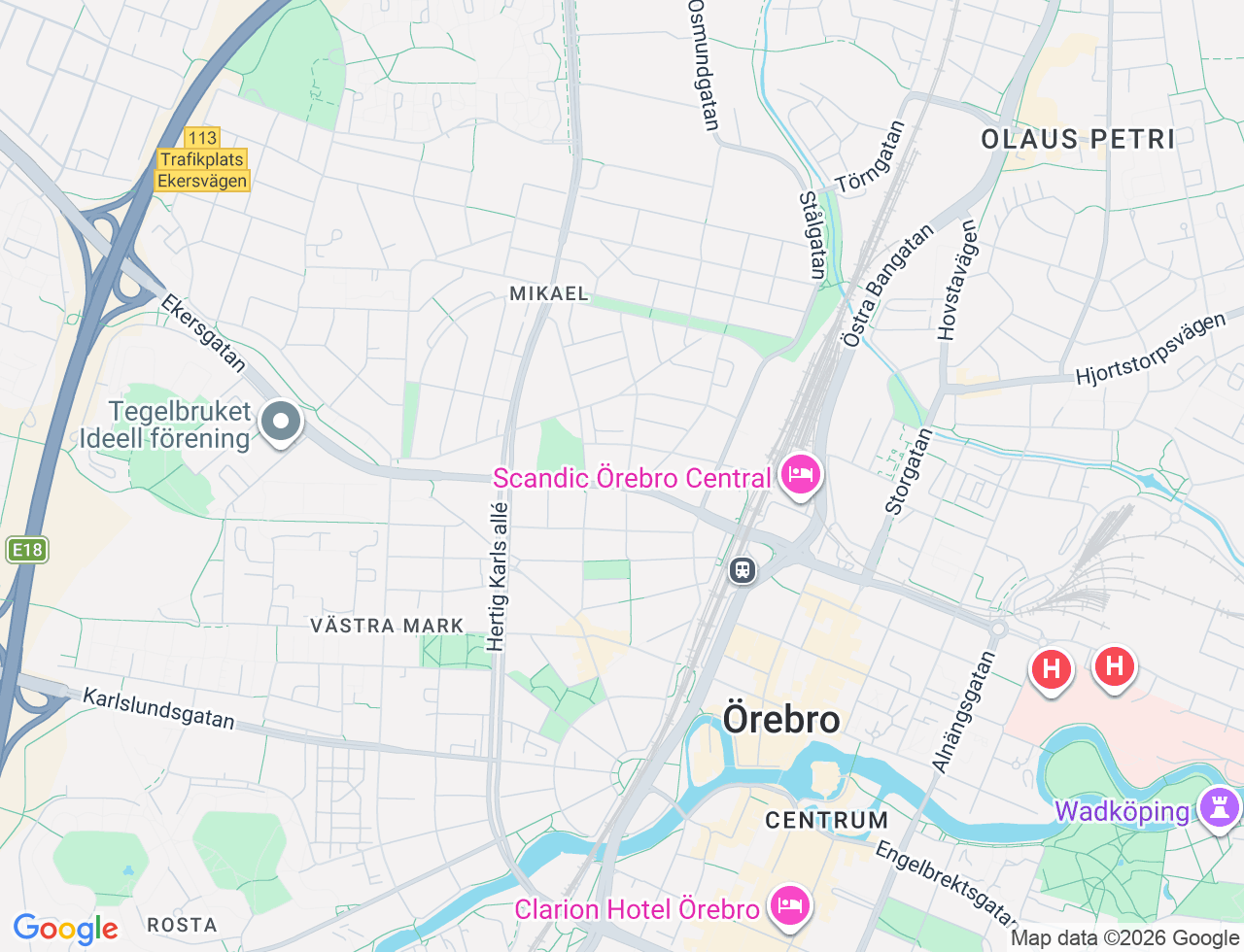 Karta över Norrgatan 31B i 56 Örebro