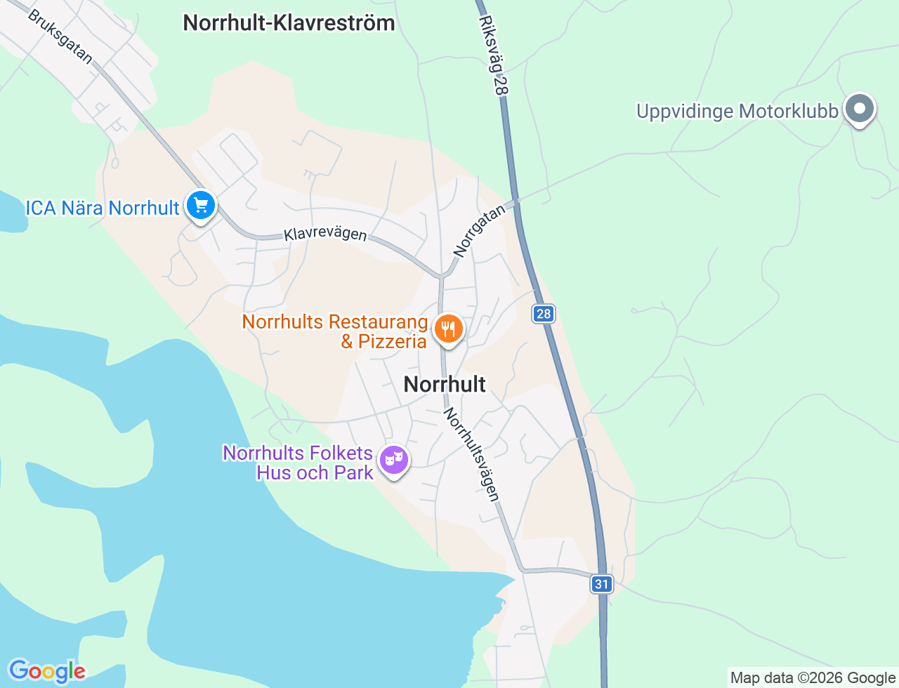 Karta över Norrhultsvägen 33A i 44 Norrhult