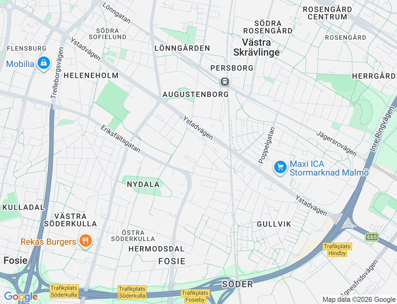 Karta över Nydalavägen 3B i 58 Malmö