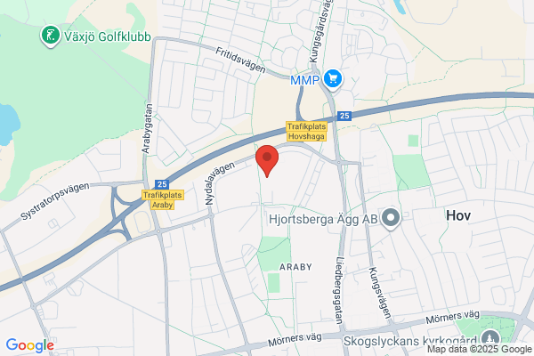 Karta över Nydalavägen 30B i 48 Växjö