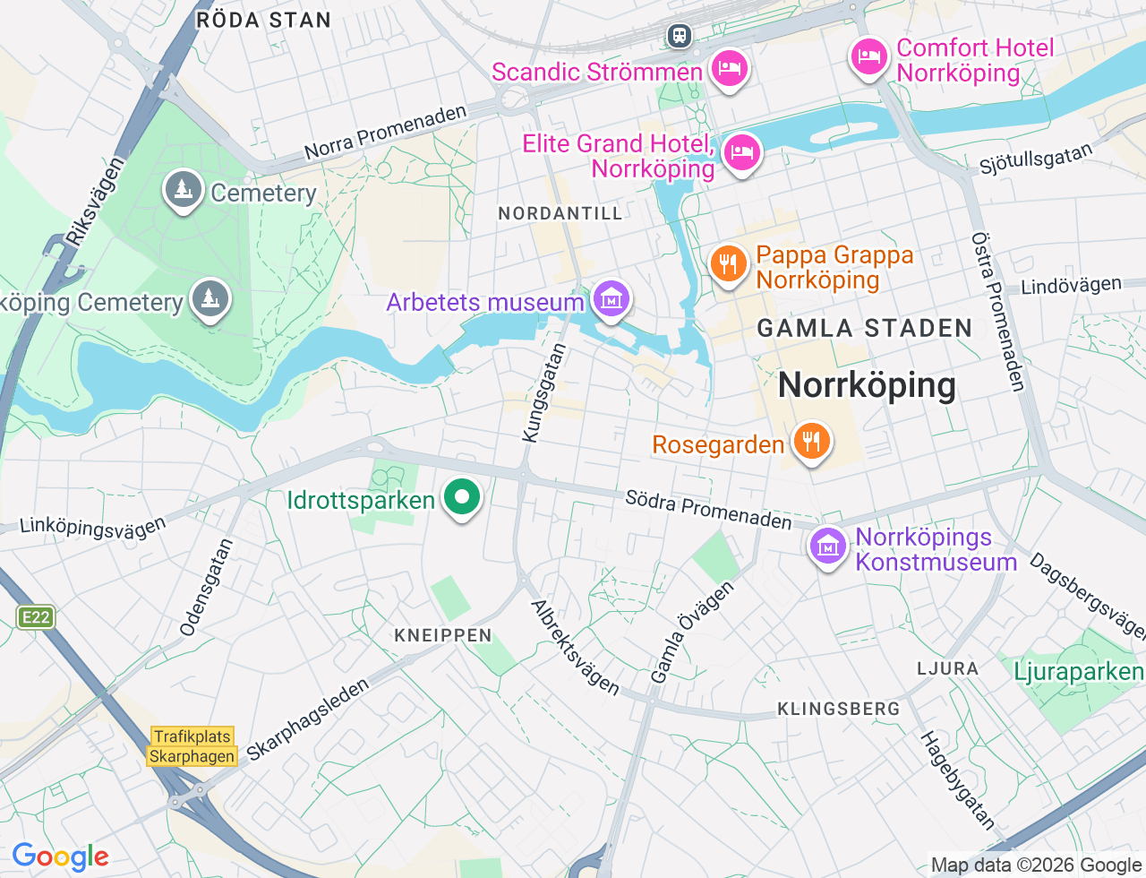 Karta över Nygatan 35 i 34 Norrköping