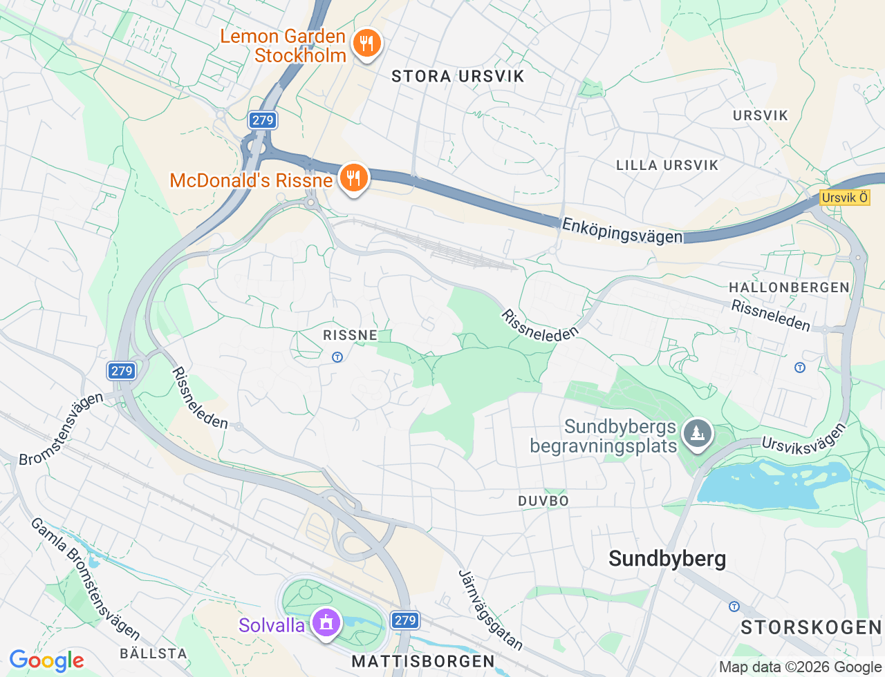 Karta över Odalvägen 26 i 49 Sundbyberg