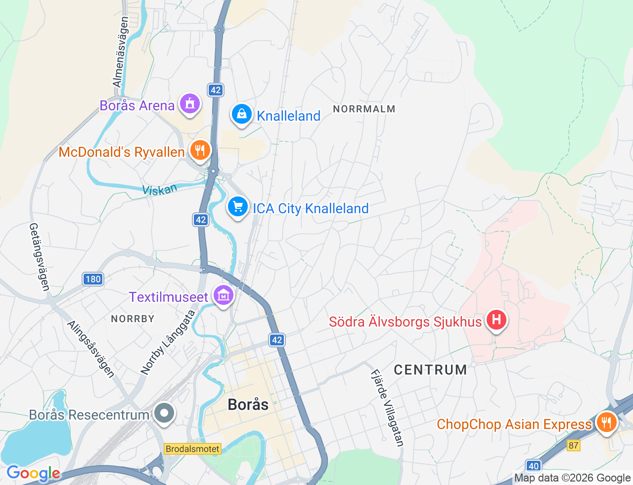 Karta över Odengatan 15 i 34 Borås