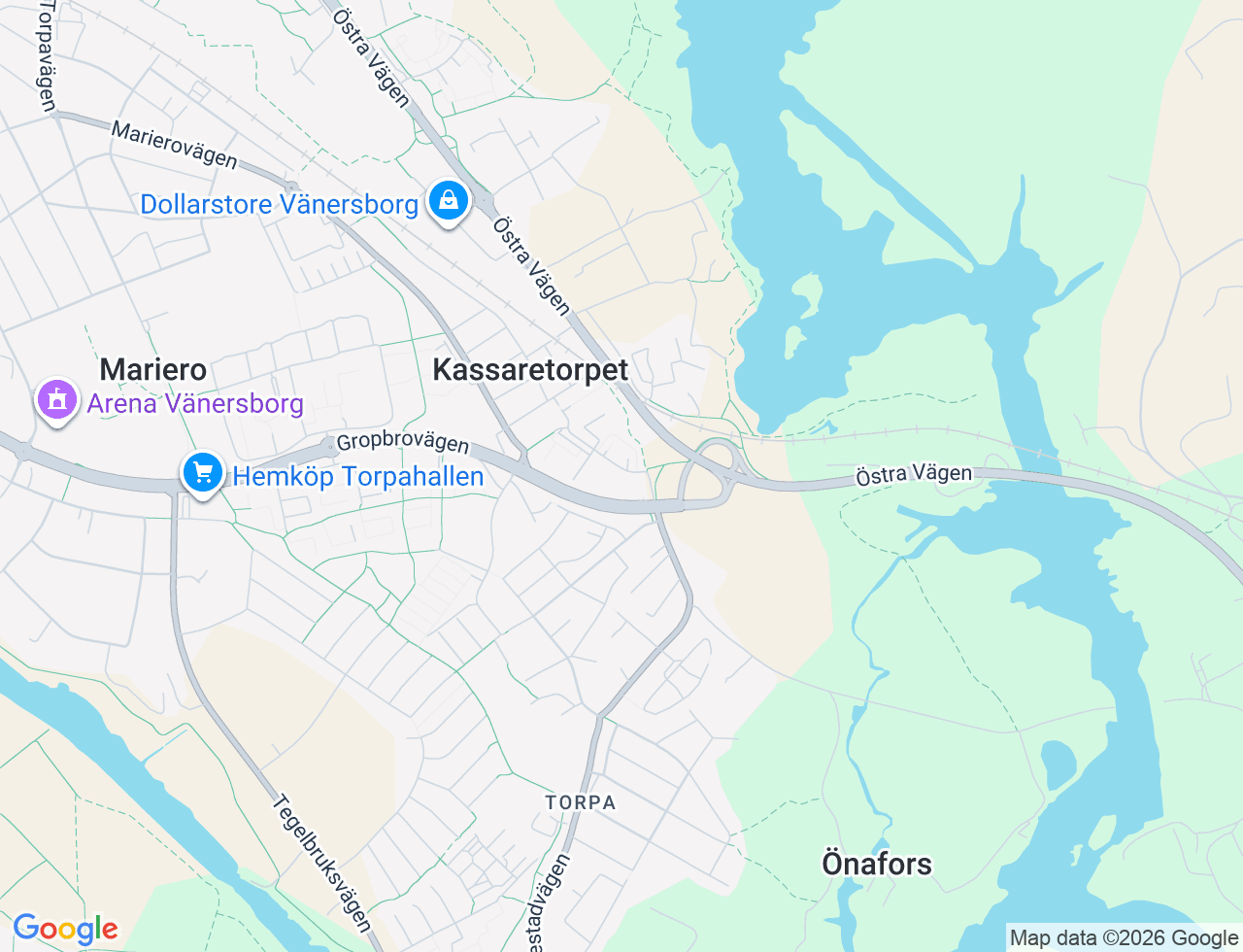 Karta över Petersbergsvägen 69 i 53 Vänersborg