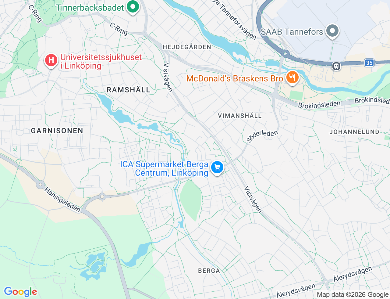 Karta över Prästbolsgatan 10 i 33 Linköping