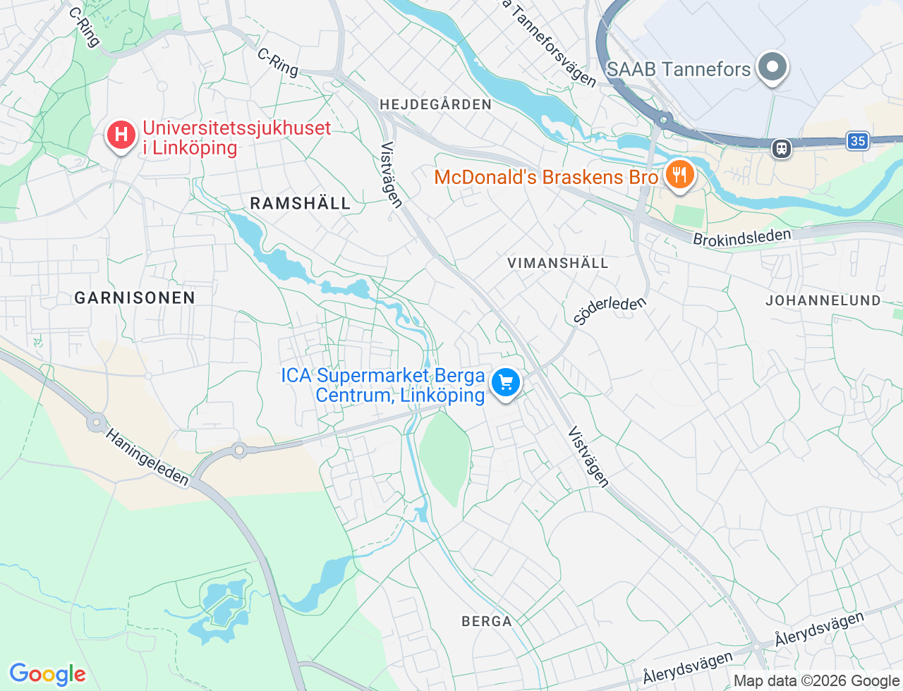 Karta över Prästbolsgatan 12 i 33 Linköping