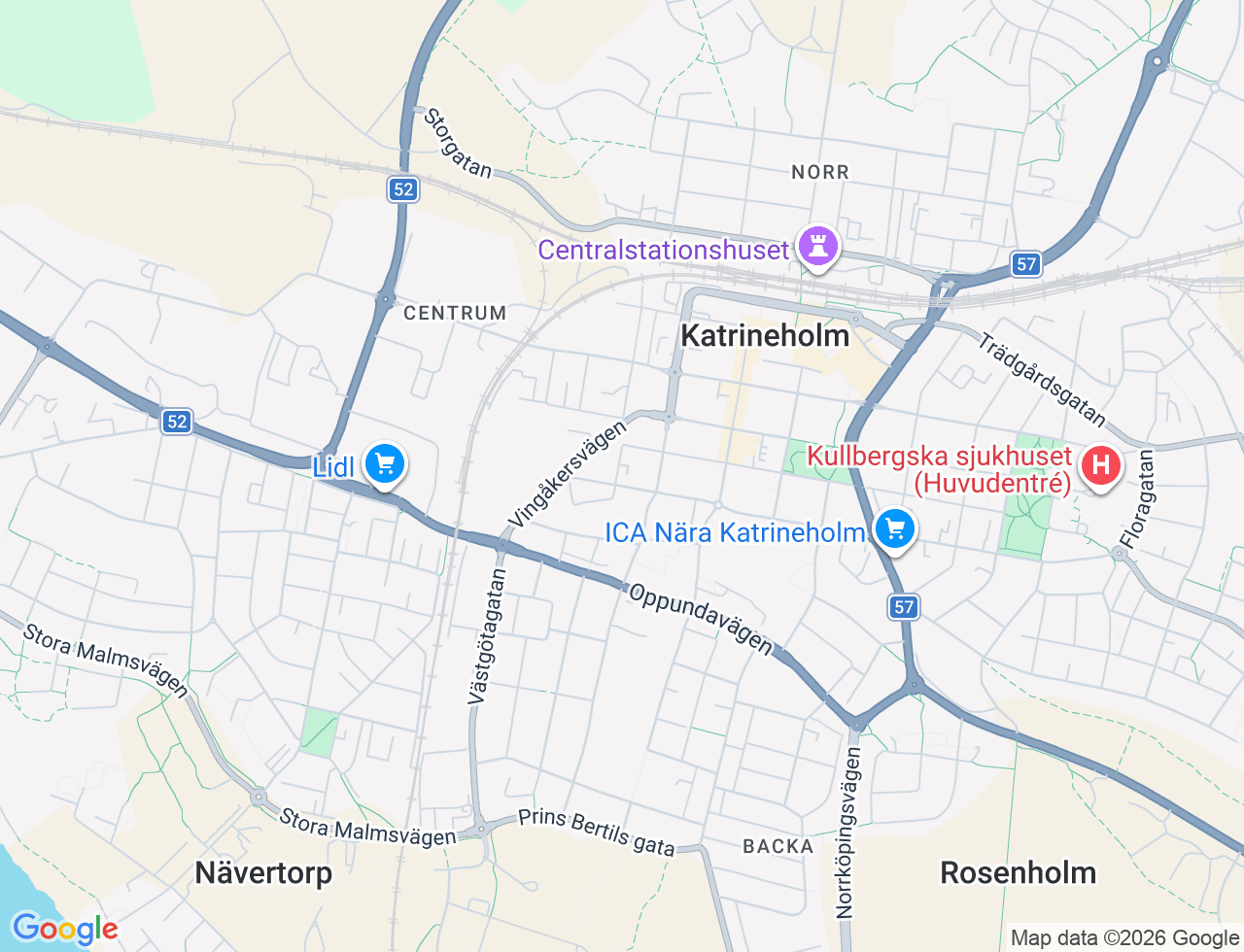 Karta över Prinsgatan 15 A i 36 Katrineholm