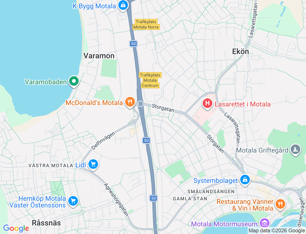 Karta över Rådmansgatan 80 i 32 Motala