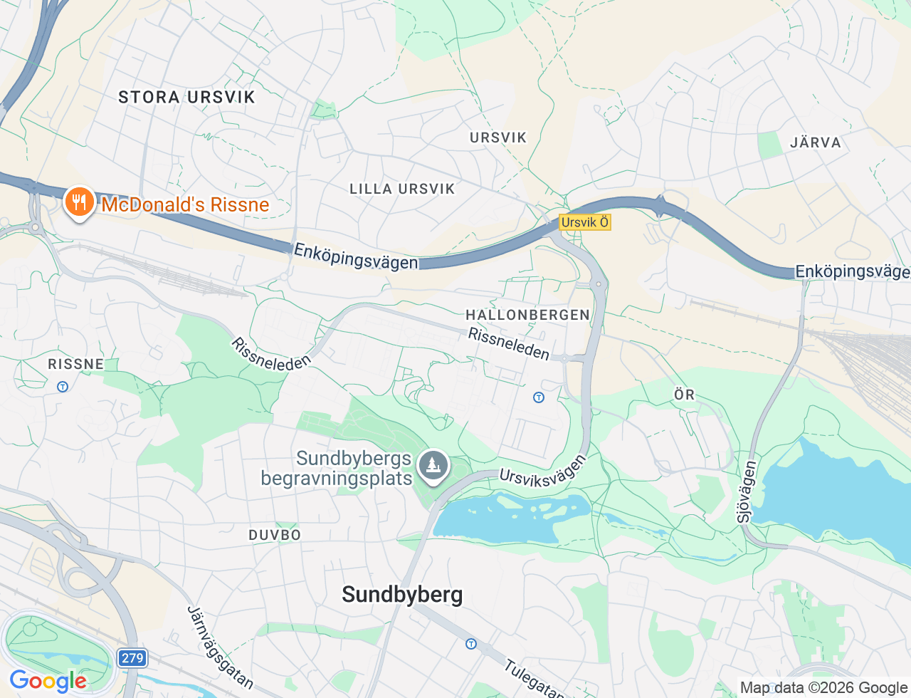 Karta över Rissneleden 31 i 53 Sundbyberg
