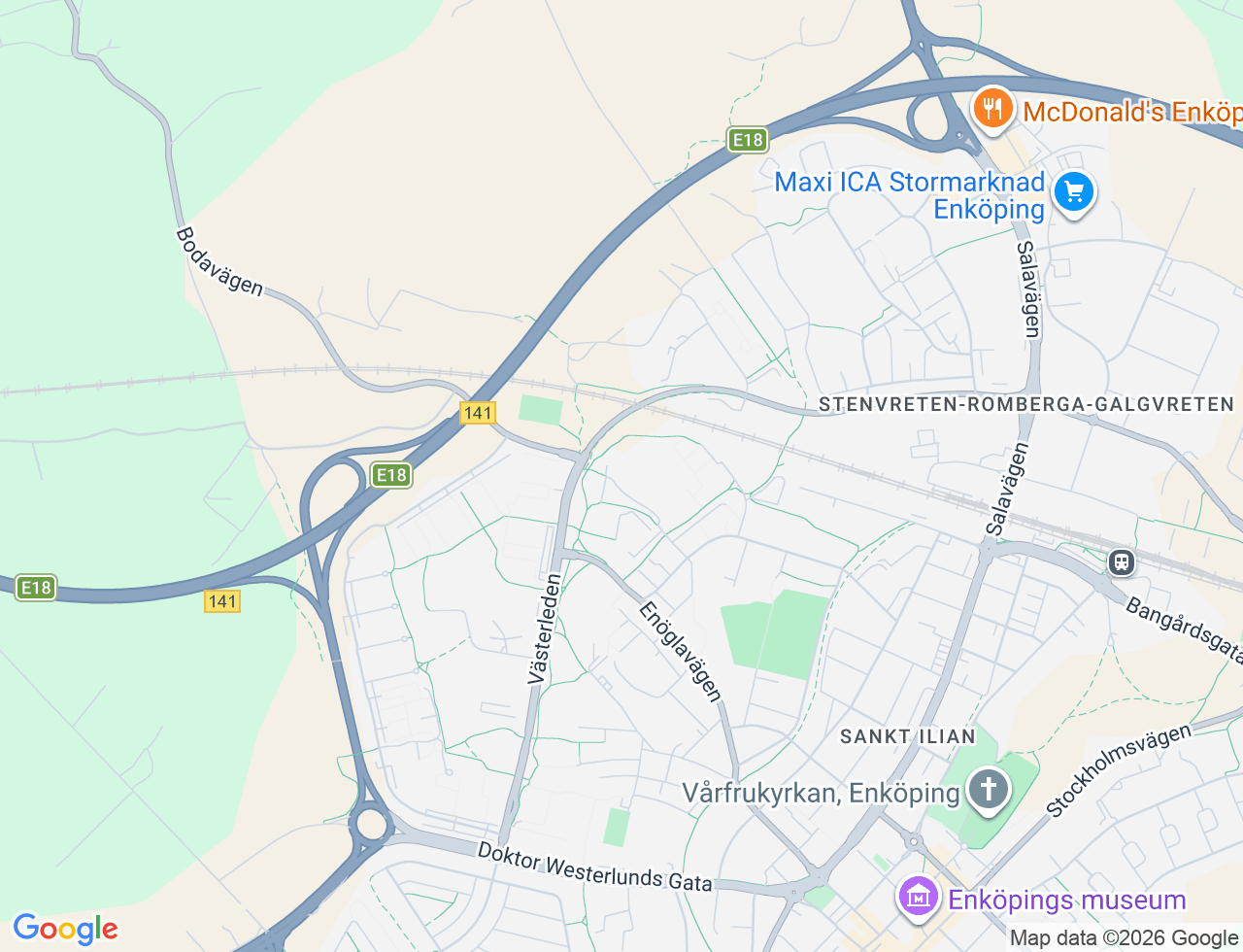 Karta över Örtagatan 14 i 32 Enköping