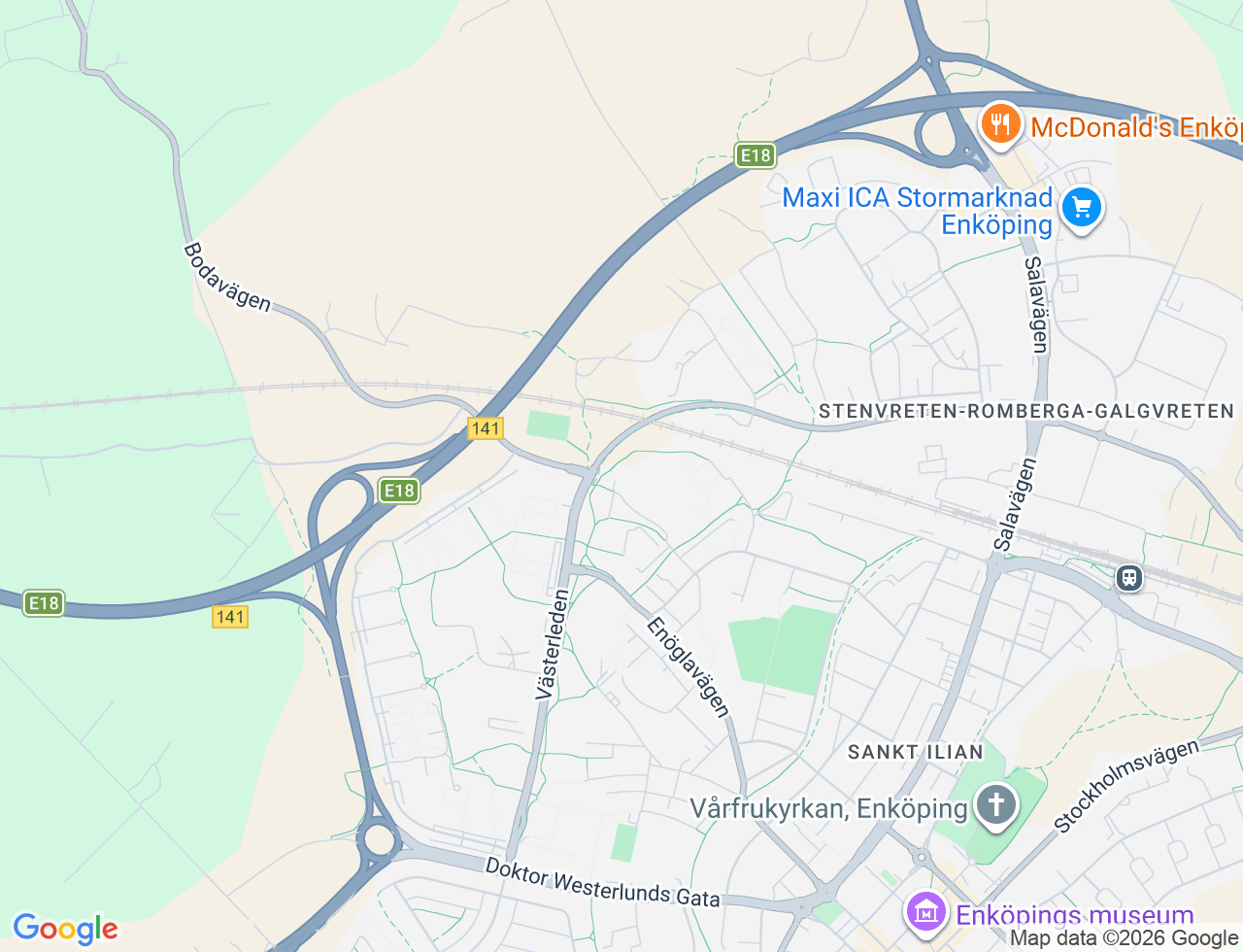 Karta över Örtagatan 16 i 32 Enköping
