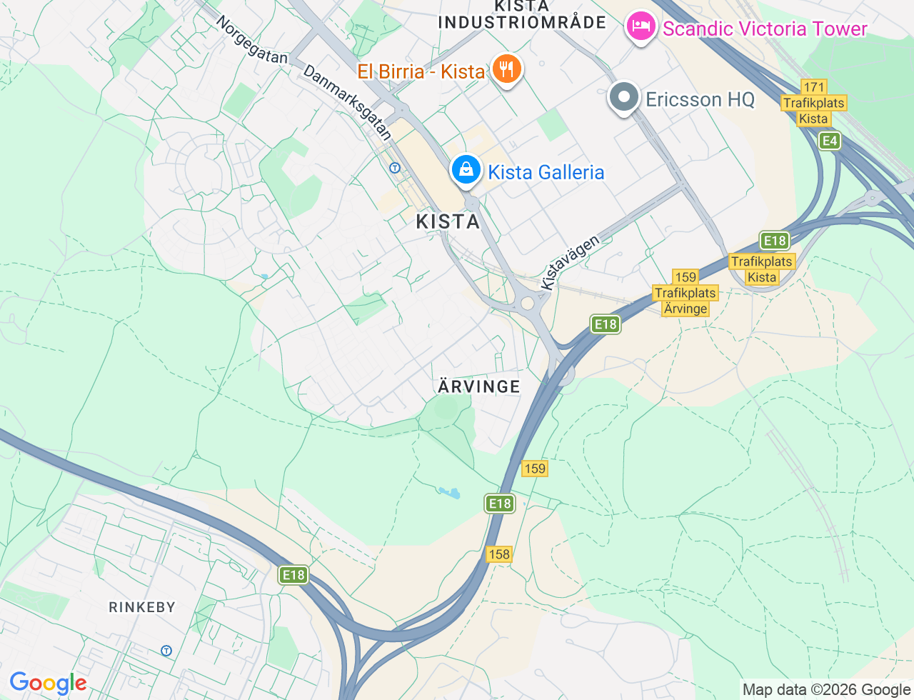 Karta över Ärvingevägen 7 i 46 Kista