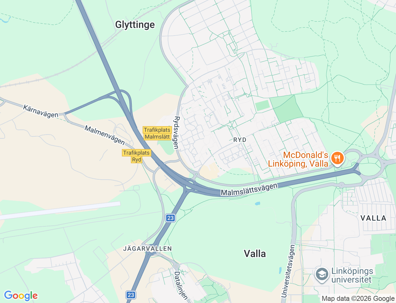 Karta över Rydsvägen 176A i 32 Linköping