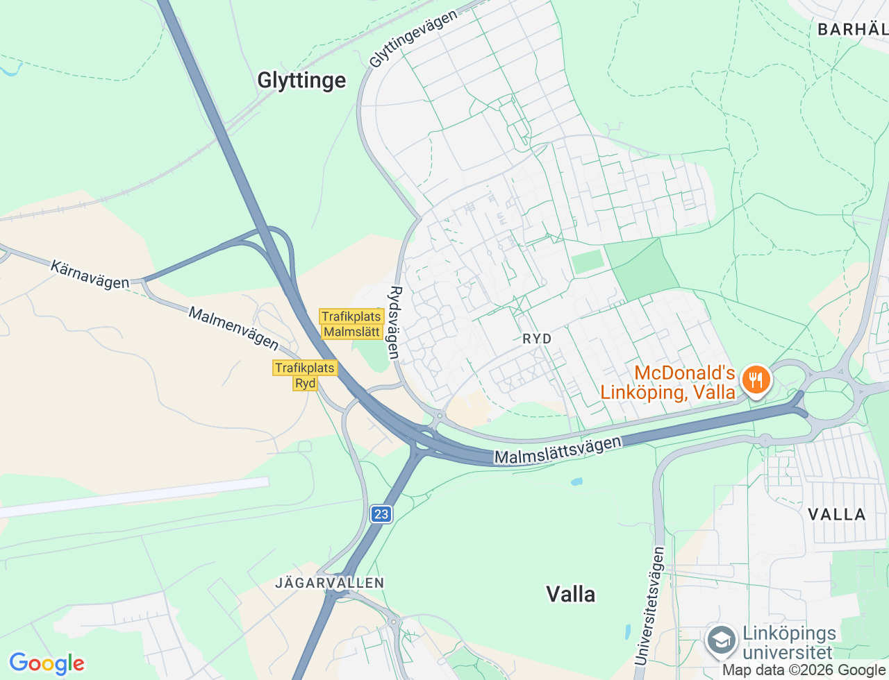 Karta över Rydsvägen 180B i 32 Linköping