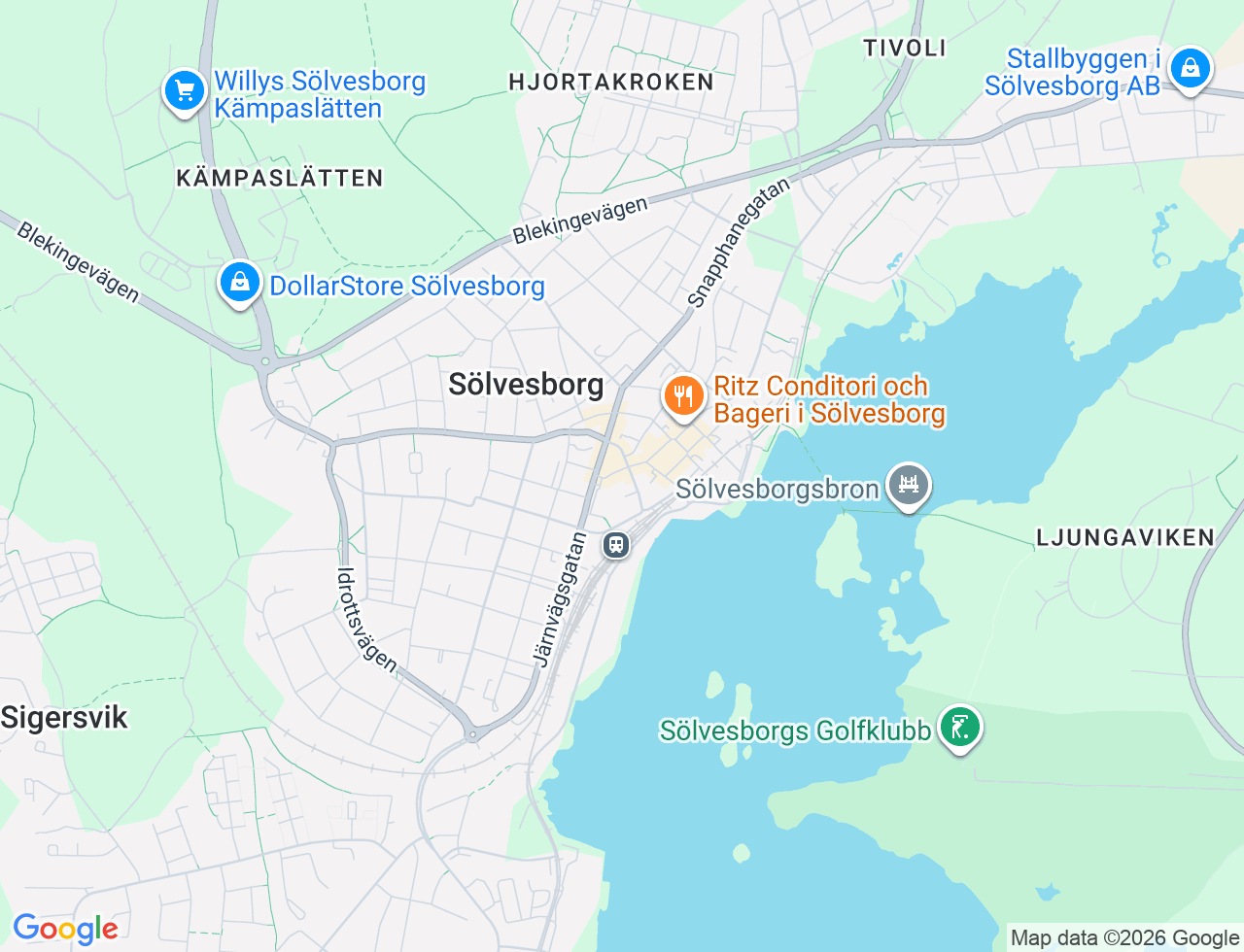 Karta över Södergatan 17 i 31 Sölvesborg