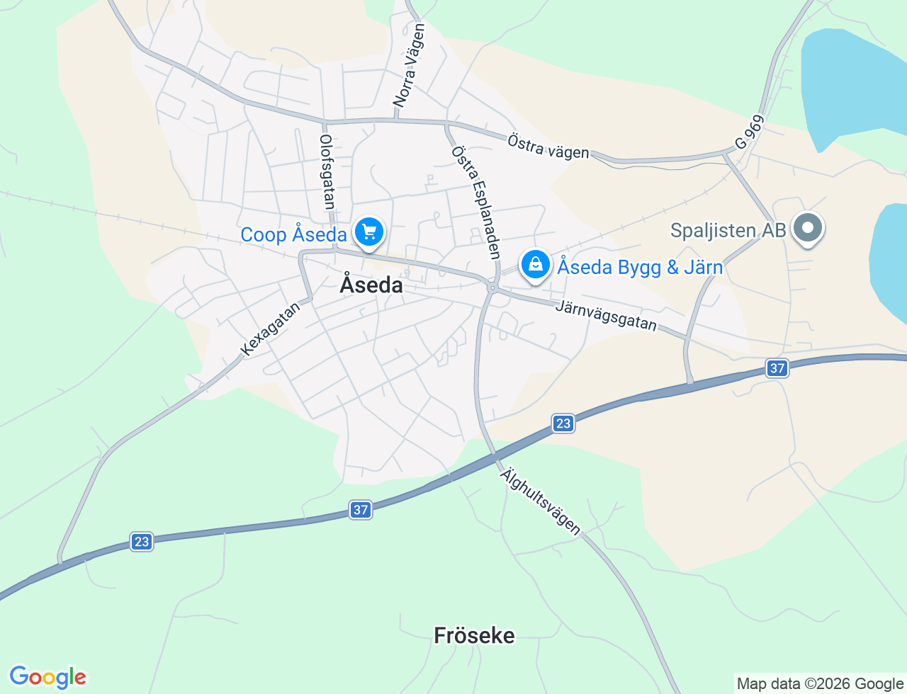 Karta över Södra Esplanaden 9A i 70 Åseda