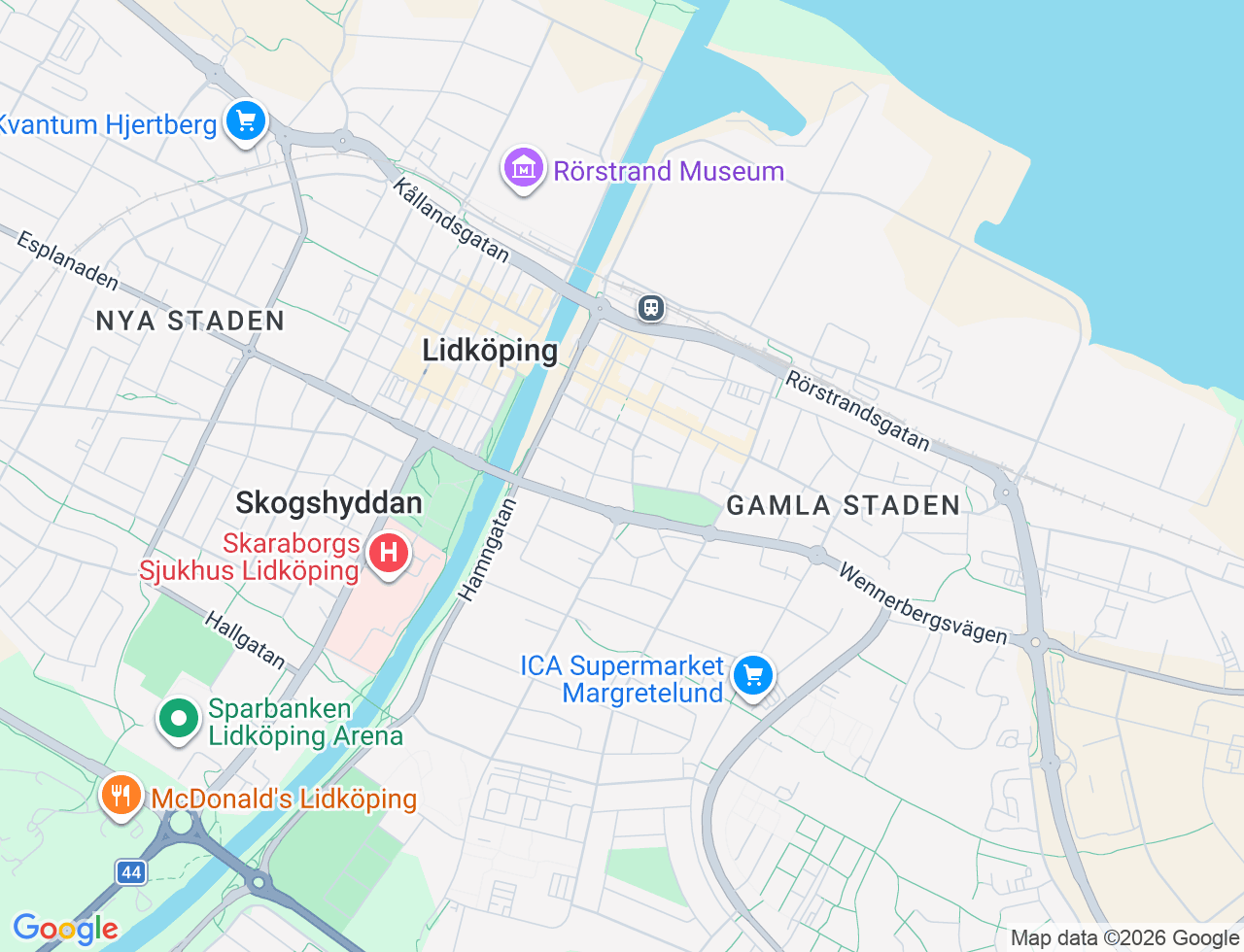 Karta över Södra Kyrkogatan 5A i 34 Lidköping