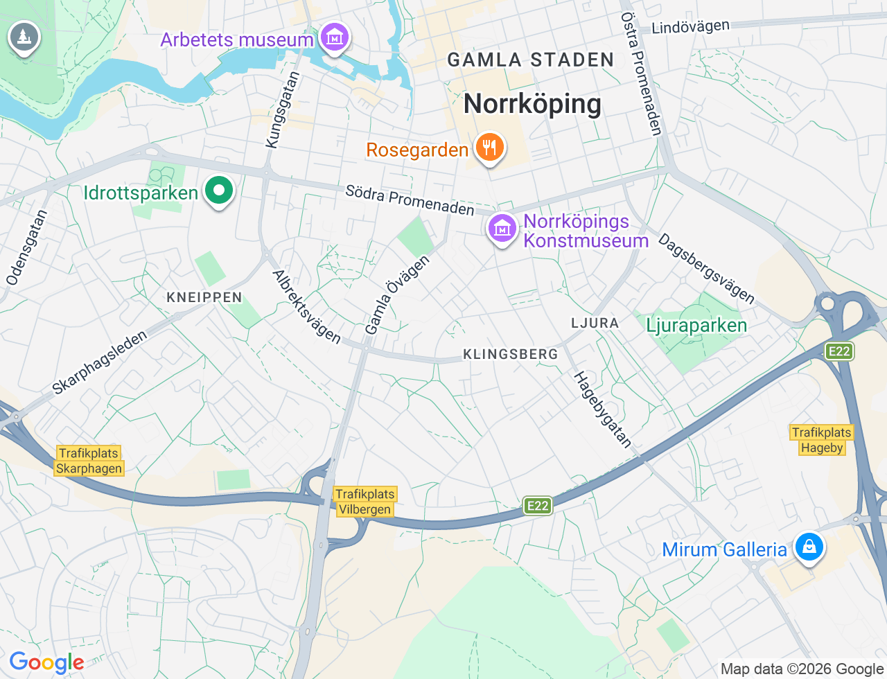 Karta över S:t Olofsgatan 25 i 55 Norrköping