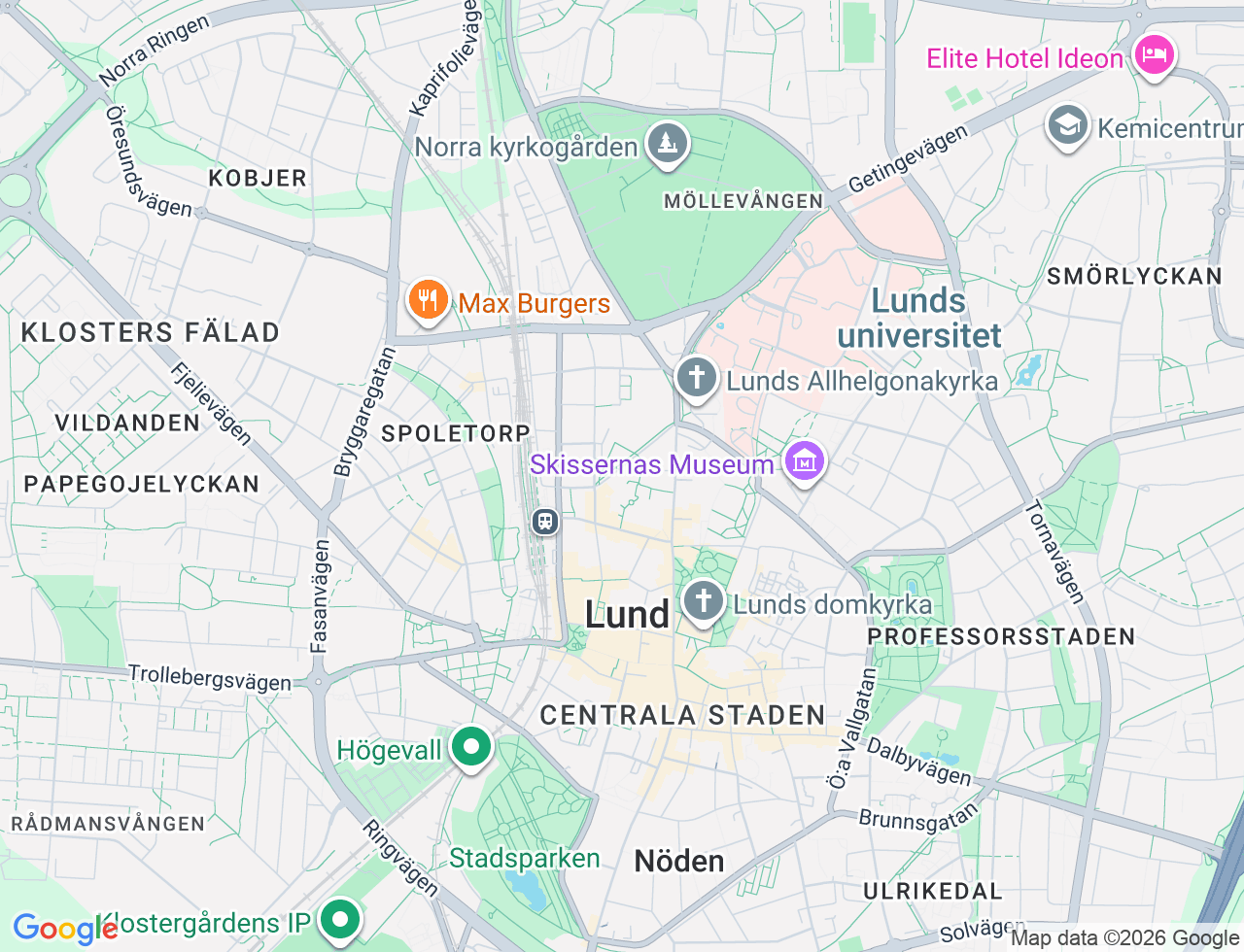 Karta över Sankt Laurentiigatan 8 i 21 Lund