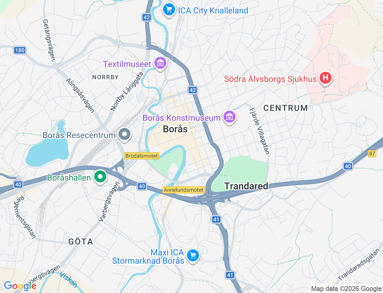 Karta över Åsbogatan 3 i 36 Borås