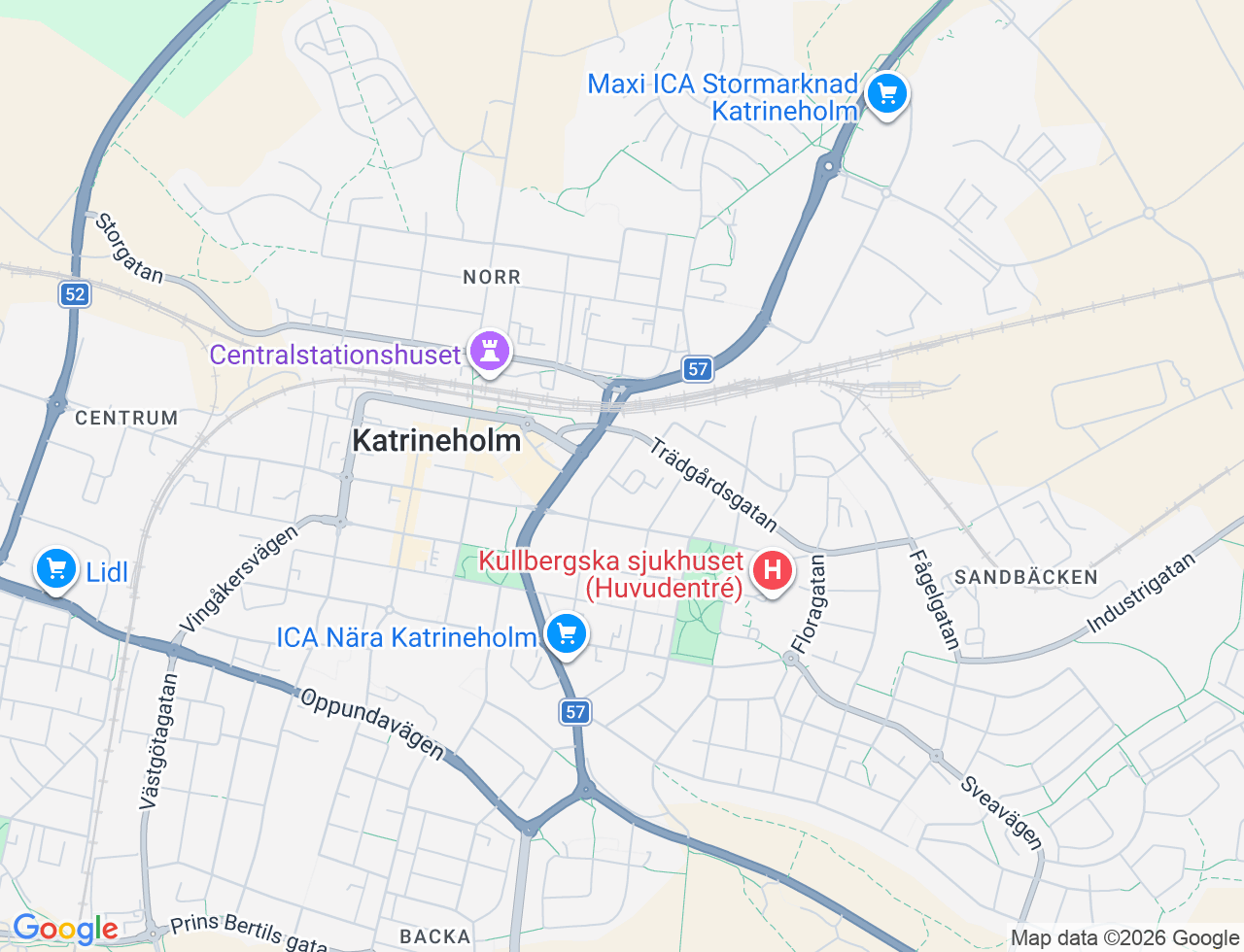 Karta över Sibeliusgatan 1 i 33 Katrineholm