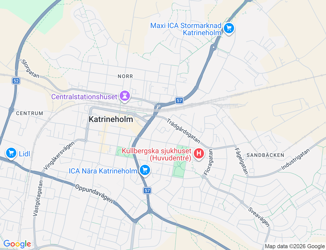 Karta över Sibeliusgatan 3 i 33 Katrineholm